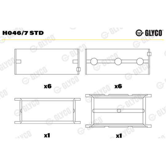 H046/7 STD Crankshaft Bearings