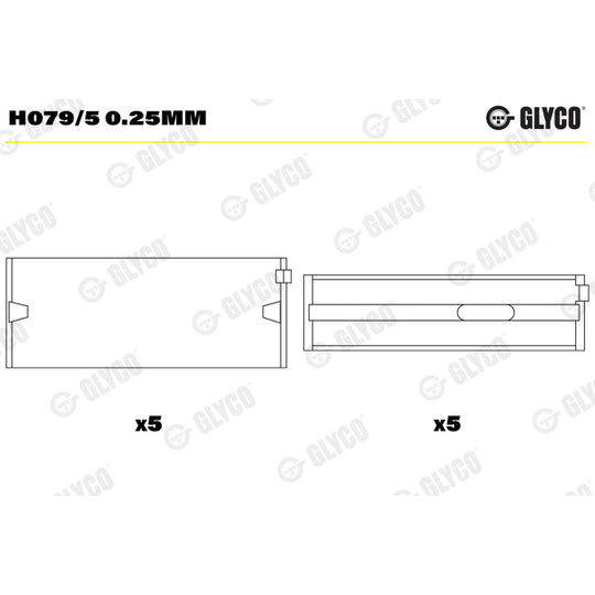 H079/5 0.25mm Crankshaft Bearings