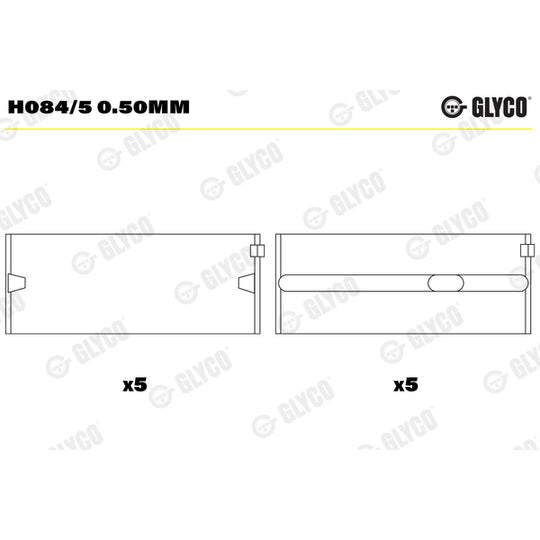 H084/5 0.50mm Crankshaft Bearings