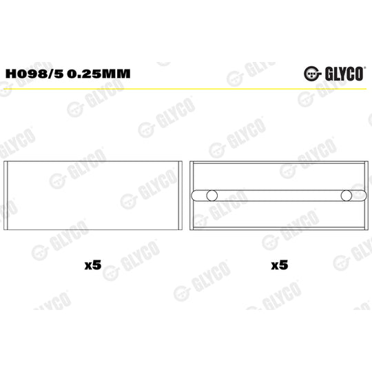 H098/5 0.25mm Crankshaft Bearings