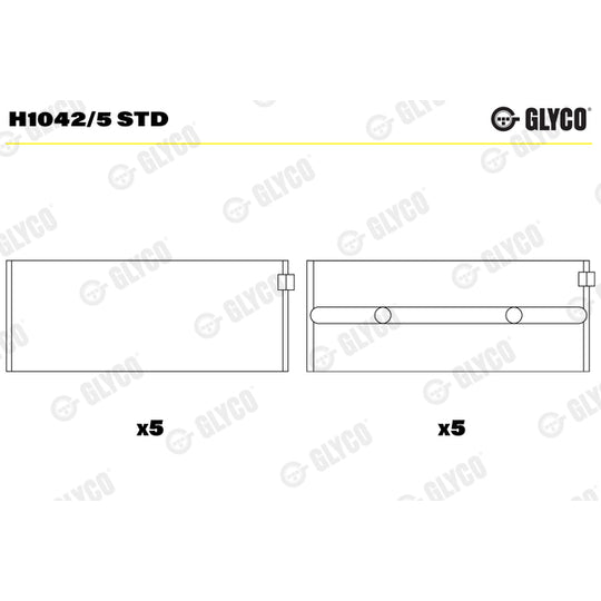 H1042/5 STD Crankshaft Bearings