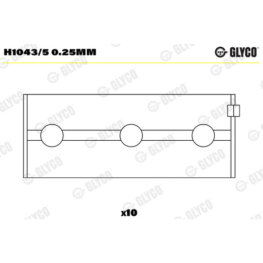 H1043/5 0.25mm Crankshaft Bearings