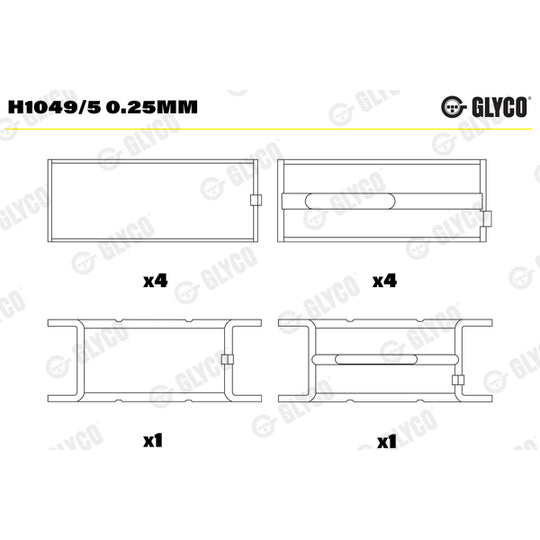 H1049/5 0.25mm Crankshaft Bearings