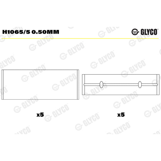 H1065/5 0.50mm Crankshaft Bearings
