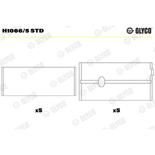H1066/5 STD Crankshaft Bearings