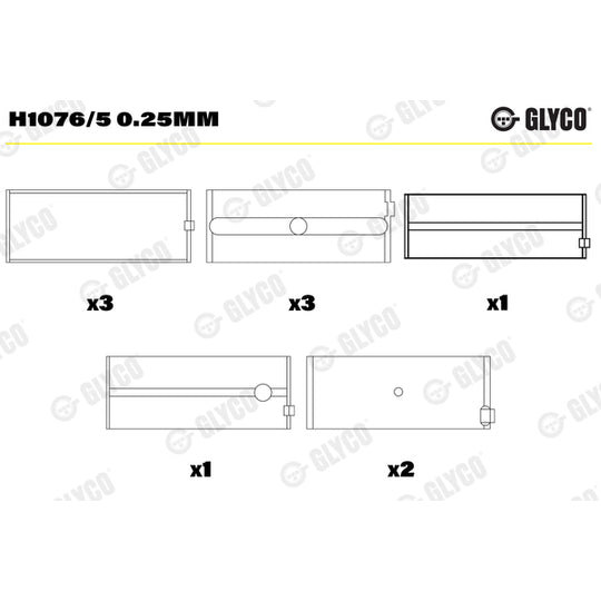 H1076/5 0.25mm Crankshaft Bearings