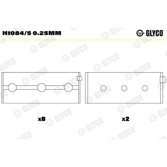 H1084/5 0.25mm Crankshaft Bearings