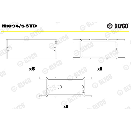 H1094/5 STD Crankshaft Bearings