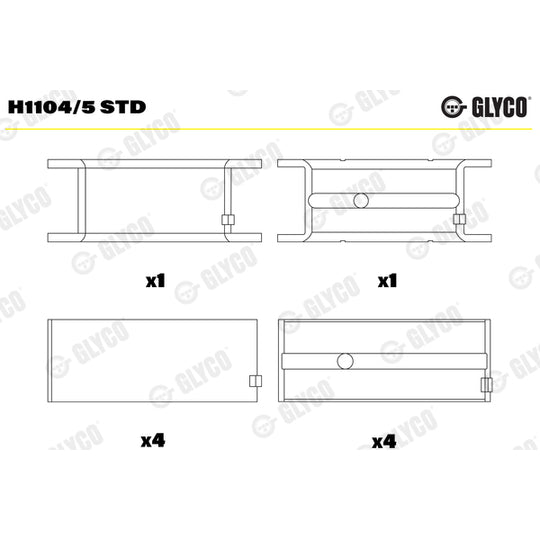 H1104/5 STD Crankshaft Bearings