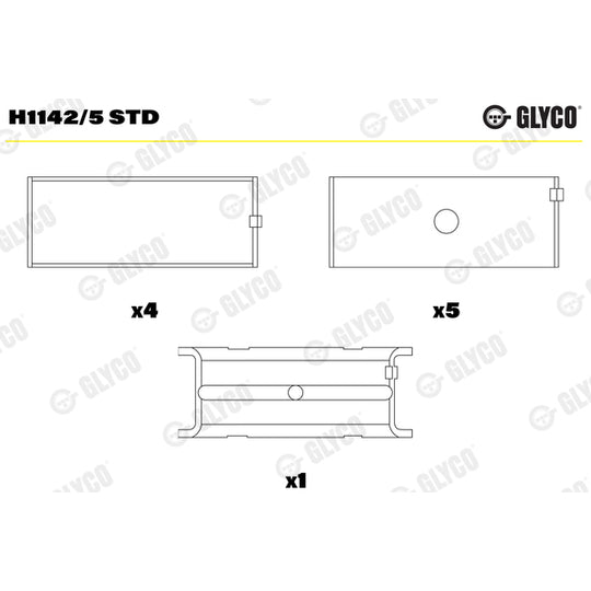 H1142/5 STD Crankshaft Bearings