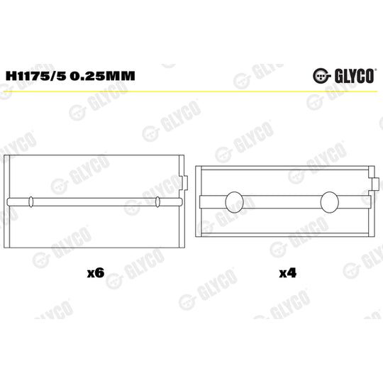 H1175/5 0.25mm Crankshaft Bearings