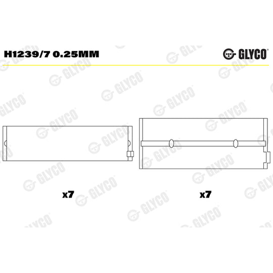 H1239/7 0.25mm Crankshaft Bearings