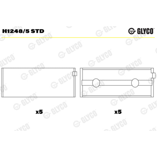 H1248/5 STD Crankshaft Bearings