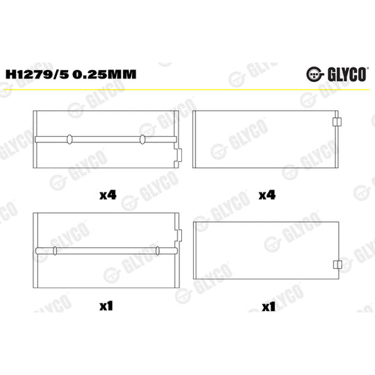H1279/5 0.25mm Crankshaft Bearings