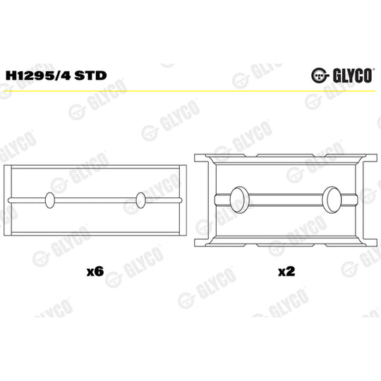 H1295/4 STD Crankshaft Bearings