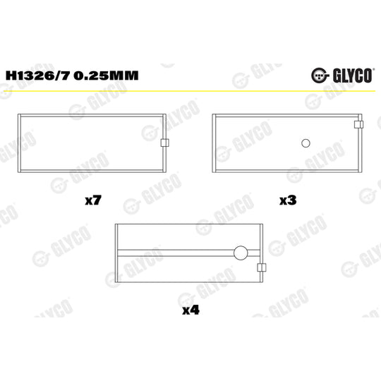 H1326/7 0.25mm Crankshaft Bearings