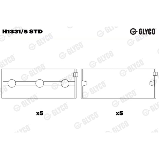 H1331/5 STD Crankshaft Bearings