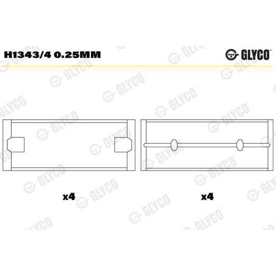 H1343/4 0.25mm Crankshaft Bearings