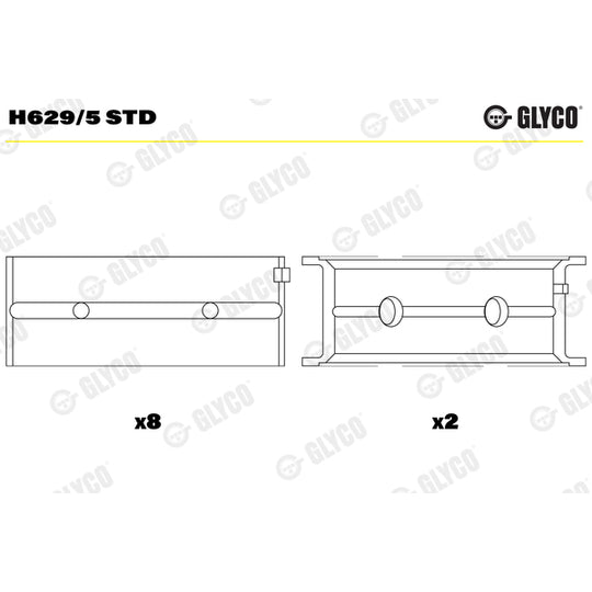 H629/5 STD Crankshaft Bearings