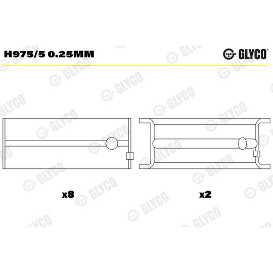 H975/5 0.25mm Crankshaft Bearings