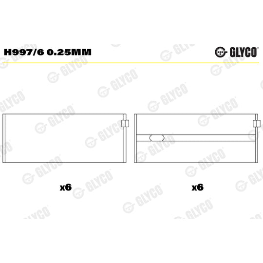 H997/6 0.25mm Crankshaft Bearings