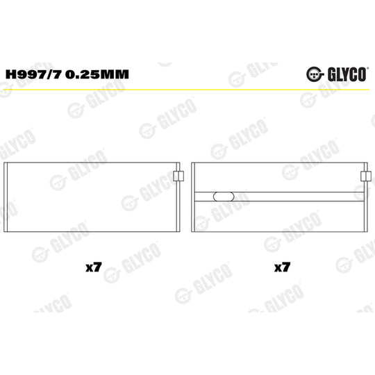 H997/7 0.25mm Crankshaft Bearings